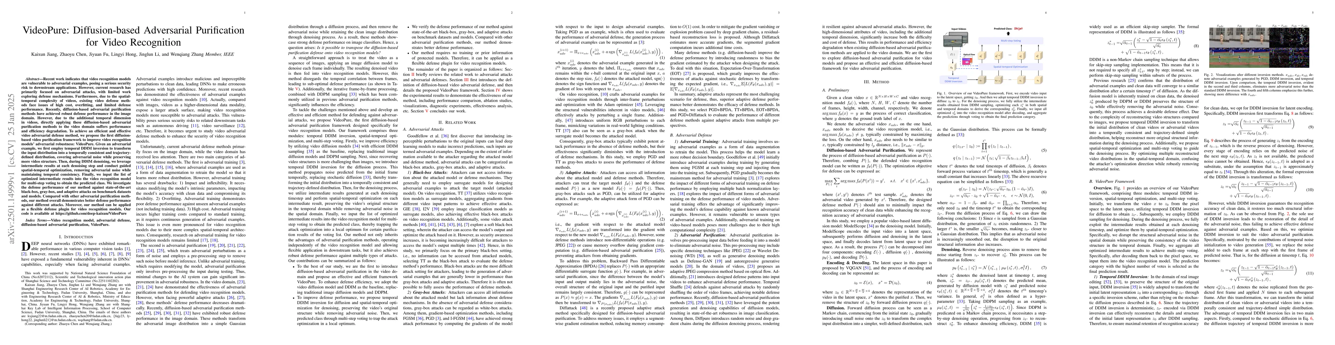 Thumbnail for VideoPure: Diffusion-based Adversarial Purification for Video
  Recognition