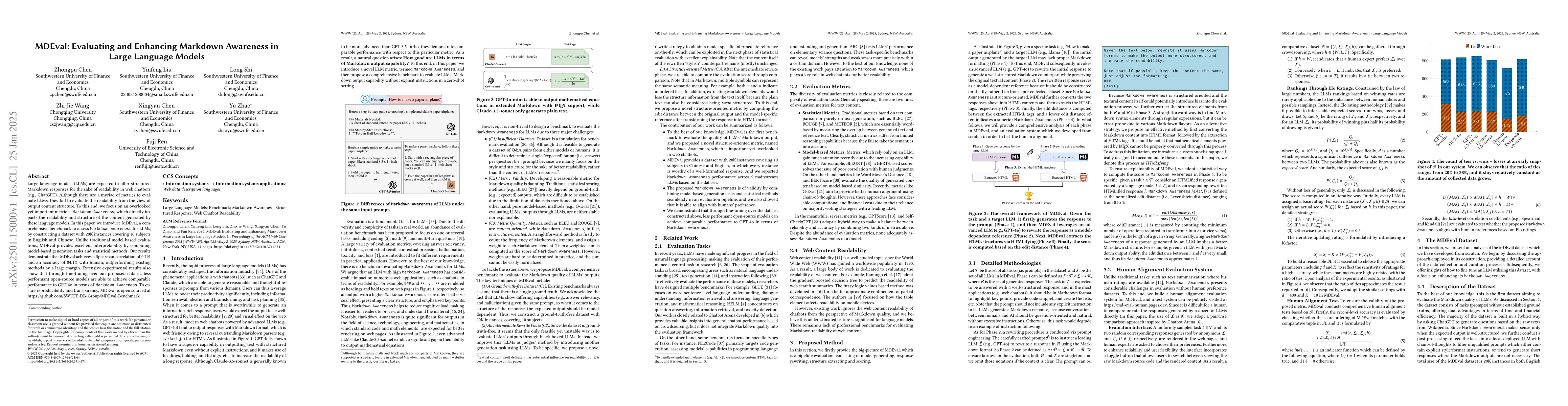 Thumbnail for MDEval: Evaluating and Enhancing Markdown Awareness in Large Language
  Models