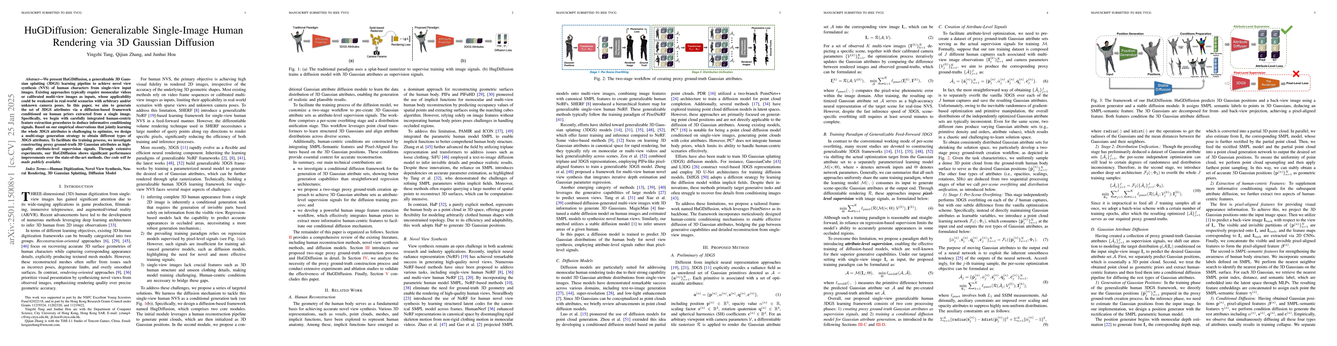 Thumbnail for HuGDiffusion: Generalizable Single-Image Human Rendering via 3D Gaussian
  Diffusion