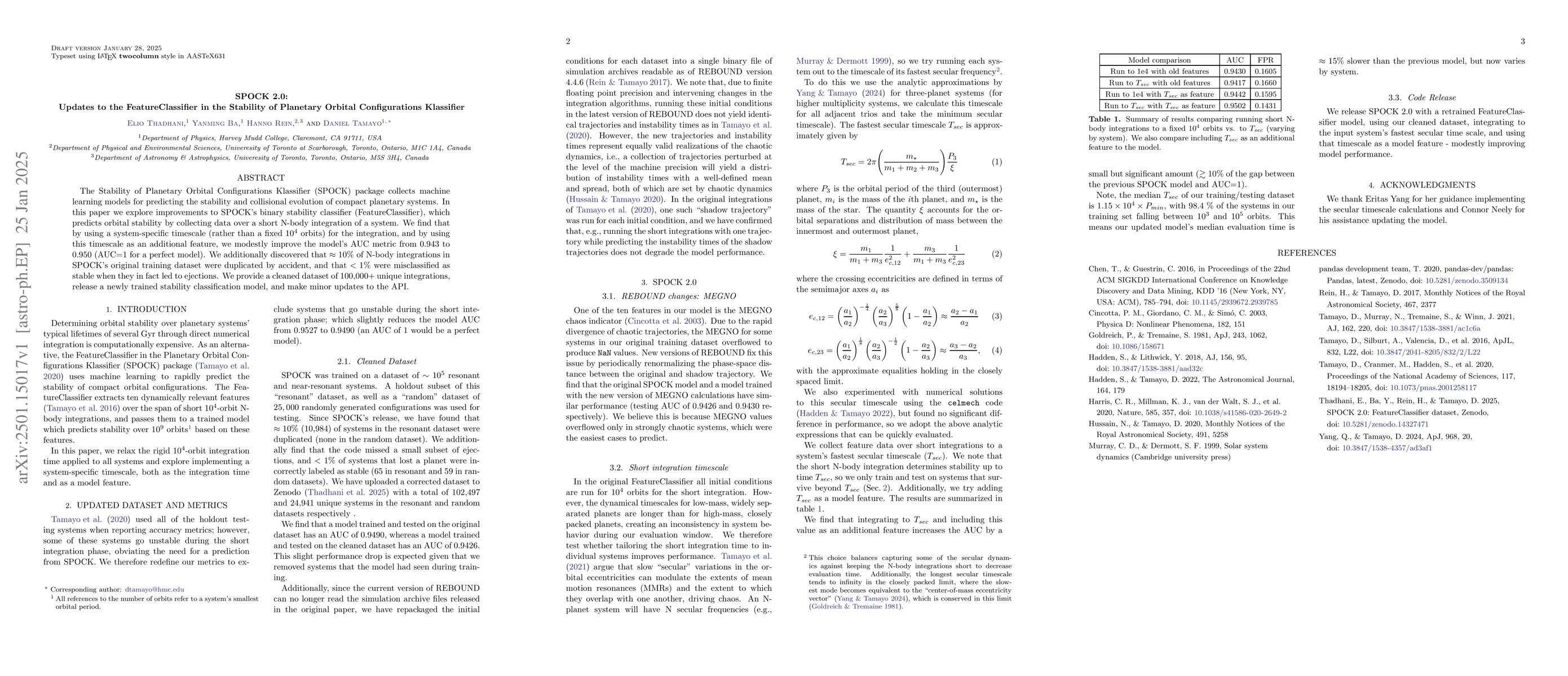 Thumbnail for SPOCK 2.0: Update to the FeatureClassifier in the Stability of Planetary
  Orbital Configurations Klassifier