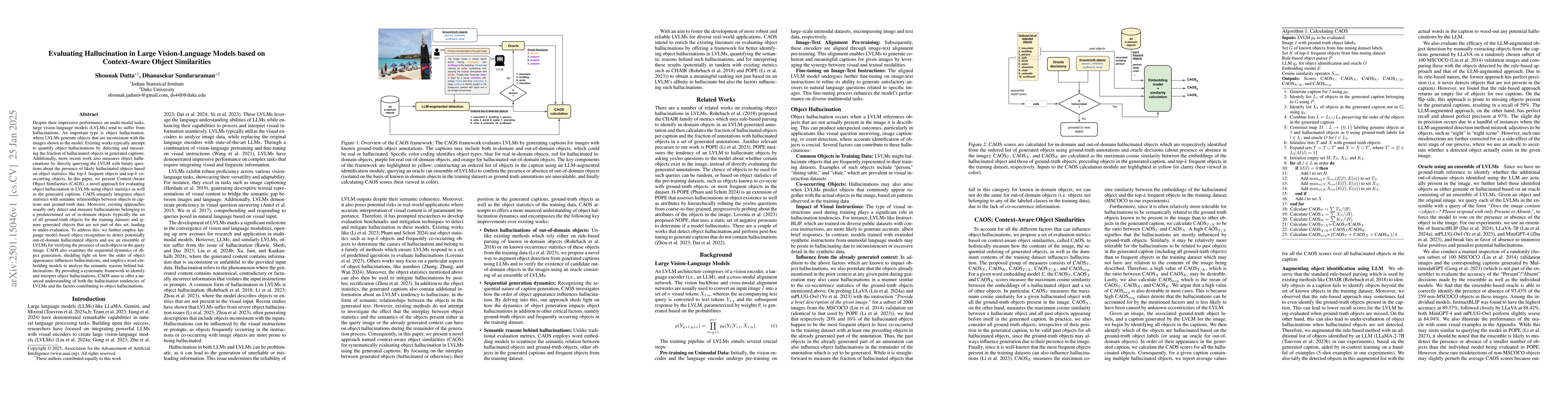 Thumbnail for Evaluating Hallucination in Large Vision-Language Models based on
  Context-Aware Object Similarities
