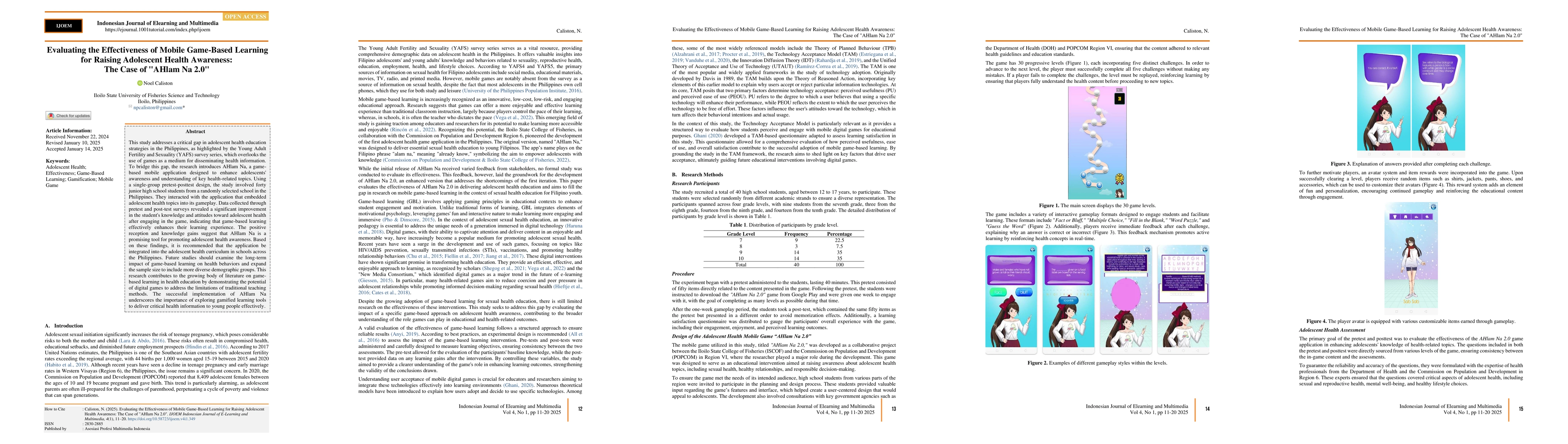 Thumbnail for Evaluating the Effectiveness of Mobile Game-Based Learning for Raising
  Adolescent Health Awareness: The Case of "AHlam Na 2.0"
