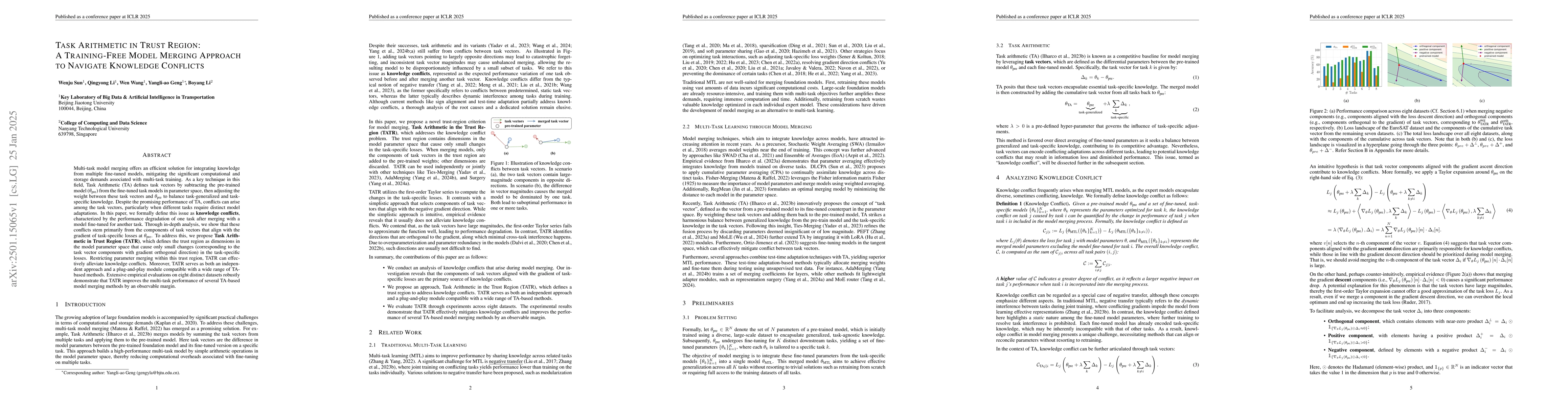 Thumbnail for Task Arithmetic in Trust Region: A Training-Free Model Merging Approach
  to Navigate Knowledge Conflicts
