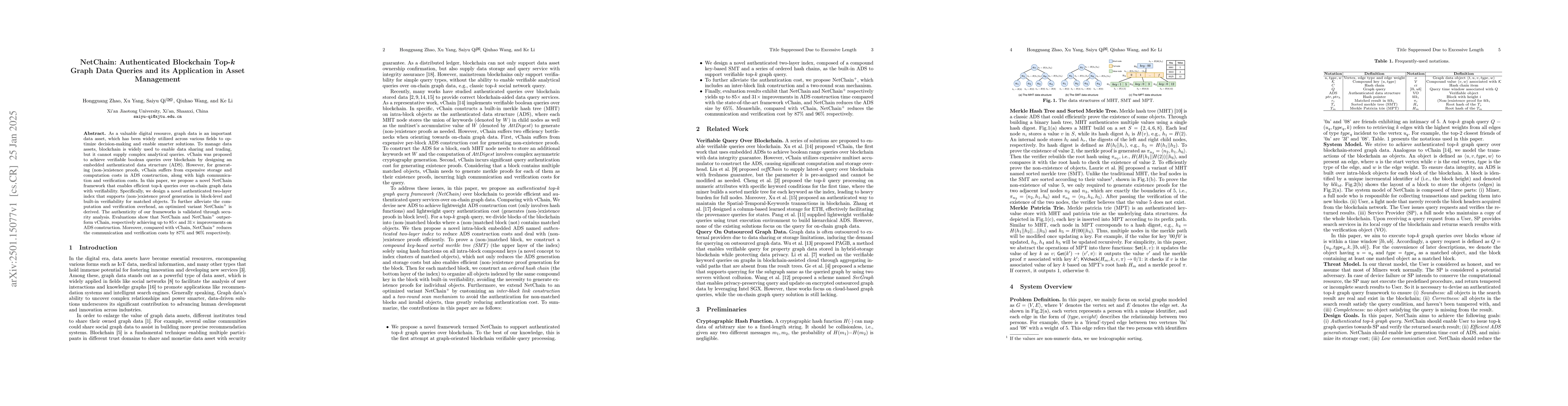 Thumbnail for NetChain: Authenticated Blockchain Top-k Graph Data Queries and its
  Application in Asset Management