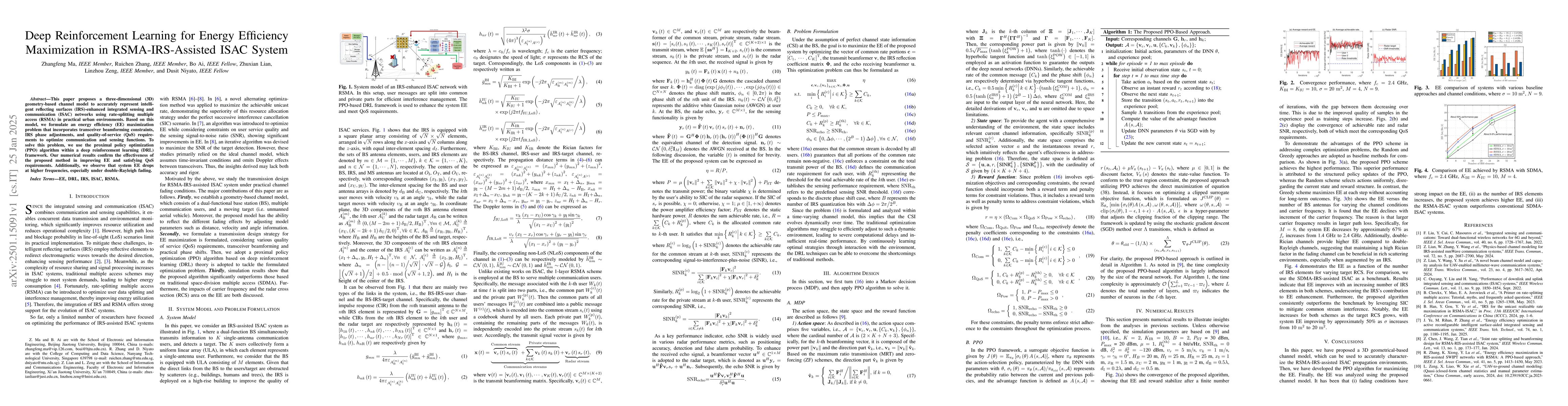 Thumbnail for Deep Reinforcement Learning for Energy Efficiency Maximization in
  RSMA-IRS-Assisted ISAC System