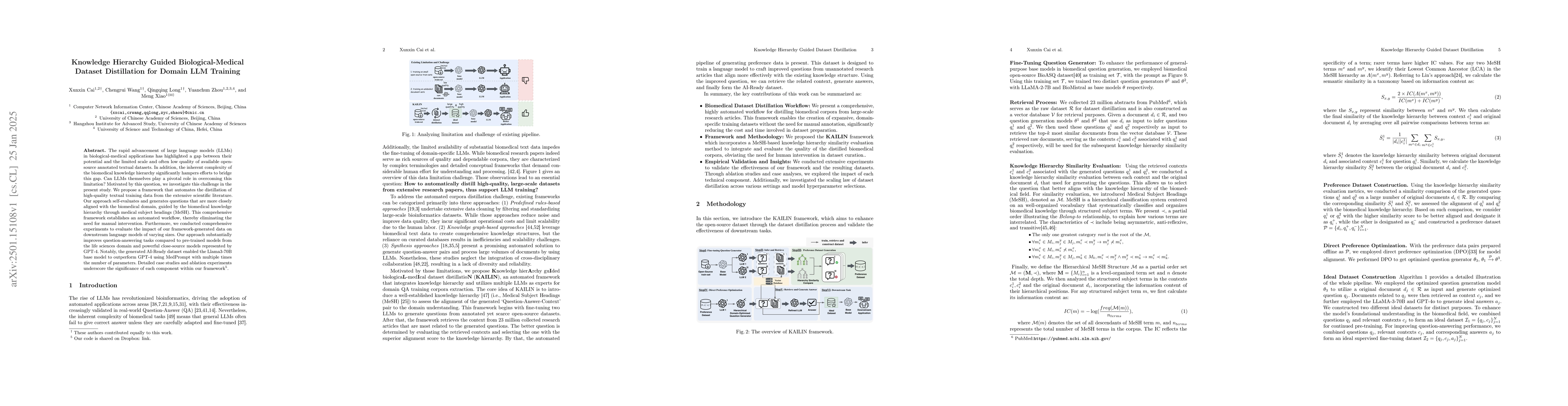 Thumbnail for Knowledge Hierarchy Guided Biological-Medical Dataset Distillation for
  Domain LLM Training