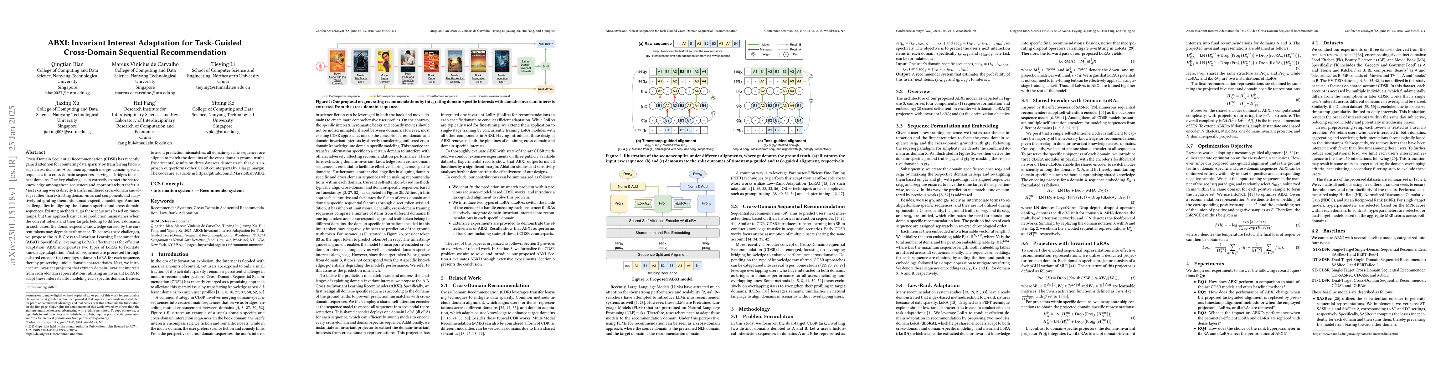 Thumbnail for ABXI: Invariant Interest Adaptation for Task-Guided Cross-Domain
  Sequential Recommendation