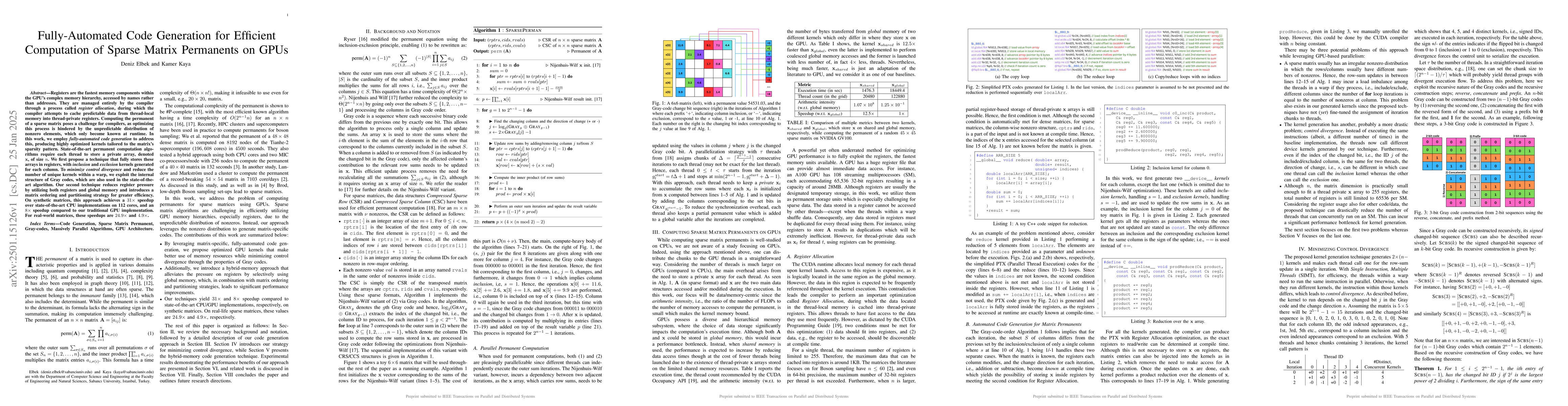 Thumbnail for Fully-Automated Code Generation for Efficient Computation of Sparse
  Matrix Permanents on GPUs
