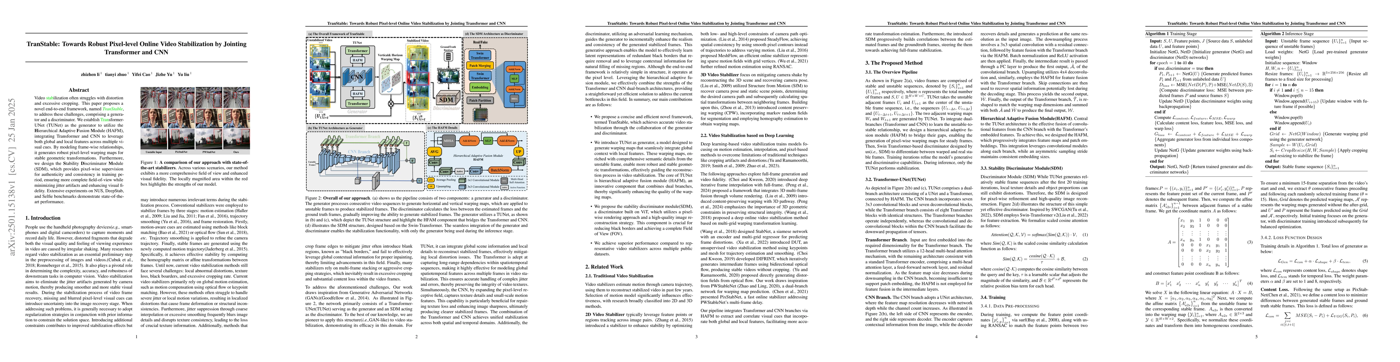 Thumbnail for TranStable: Towards Robust Pixel-level Online Video Stabilization by
  Jointing Transformer and CNN