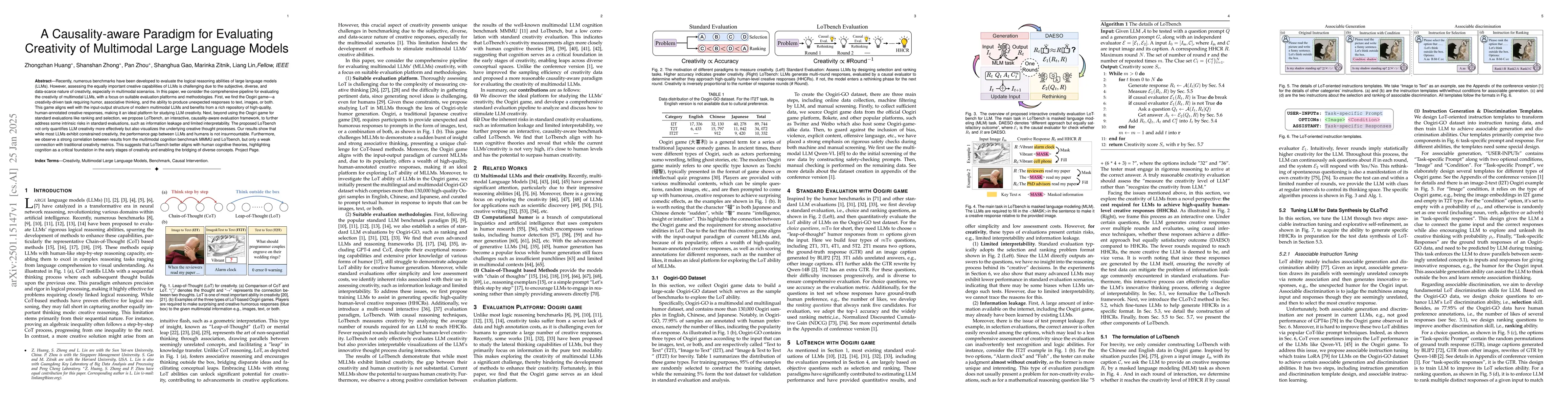 Thumbnail for A Causality-aware Paradigm for Evaluating Creativity of Multimodal Large
  Language Models