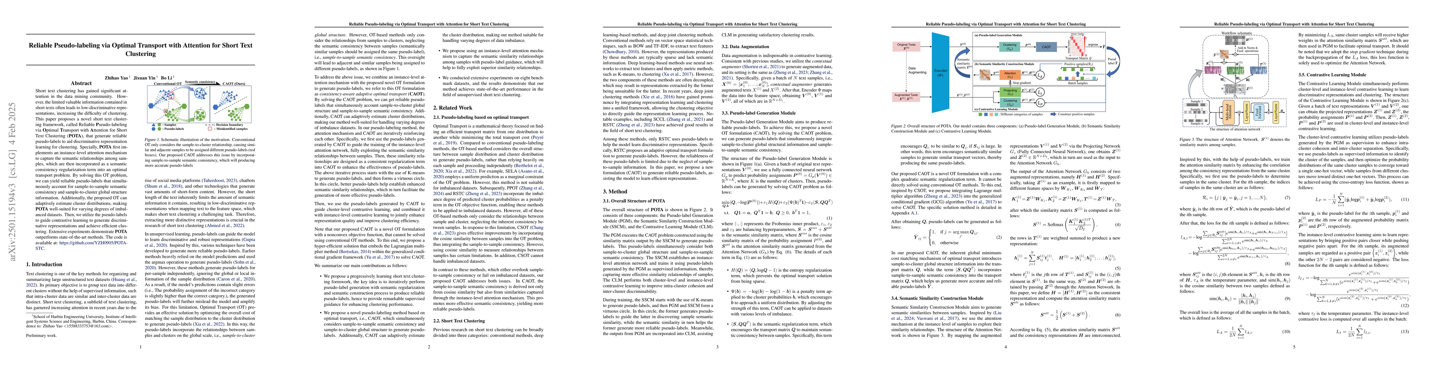 Thumbnail for Reliable Pseudo-labeling via Optimal Transport with Attention for Short
  Text Clustering