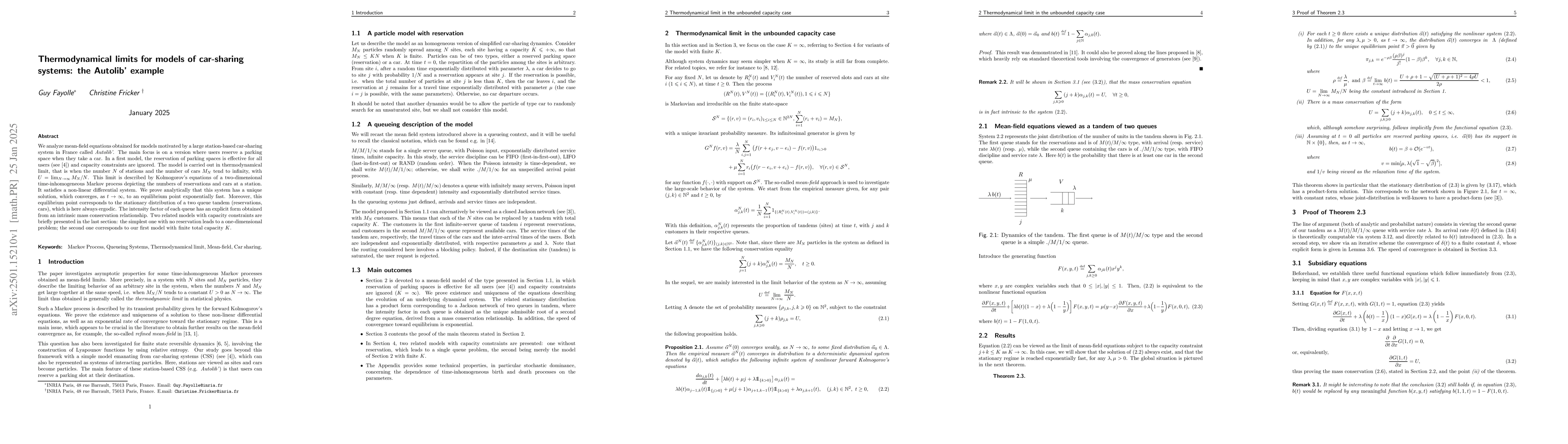 Thumbnail for Thermodynamical limits for models of car-sharing systems: the Autolib
  example