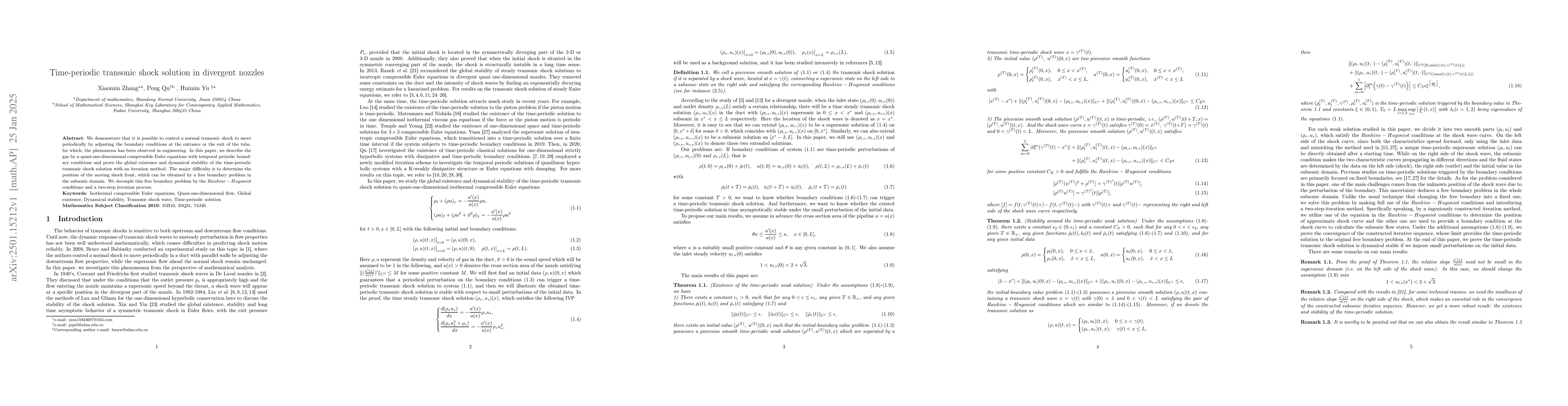 Thumbnail for Time-periodic transonic shock solution in divergent nozzles