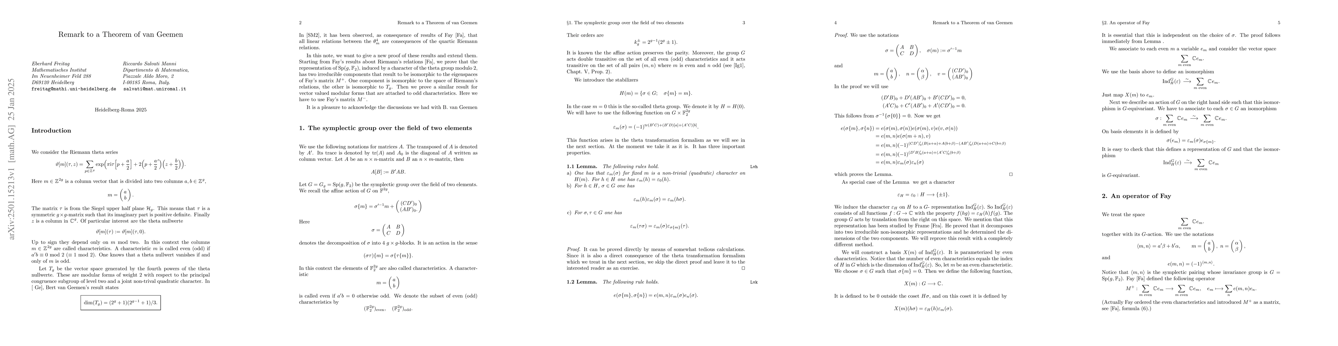 Thumbnail for Remark to a Theorem of van Geemen