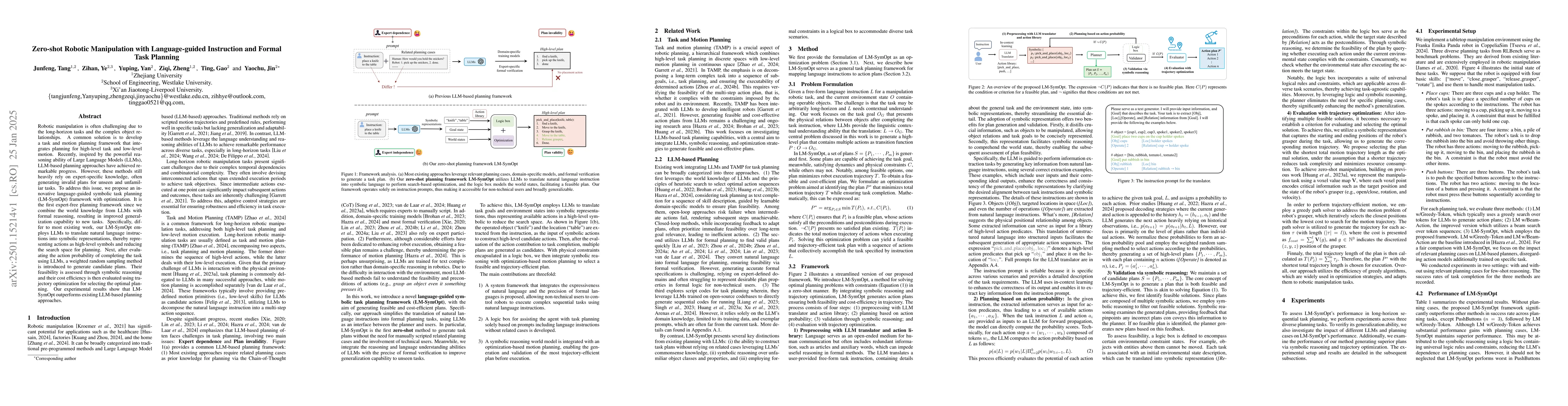 Thumbnail for Zero-shot Robotic Manipulation with Language-guided Instruction and
  Formal Task Planning