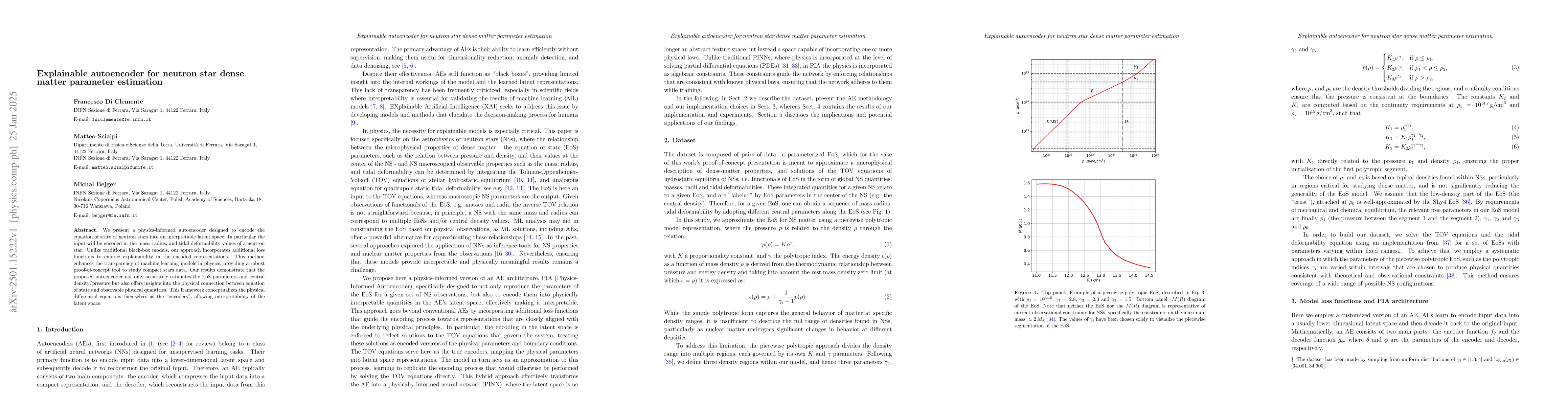Thumbnail for Explainable autoencoder for neutron star dense matter parameter
  estimation