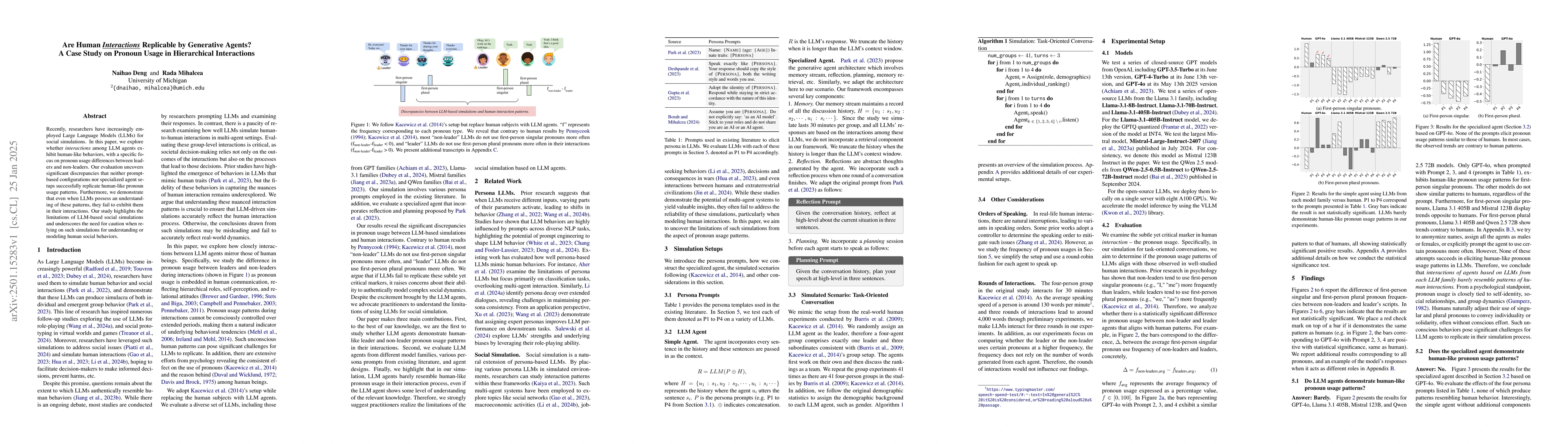 Thumbnail for Are Human Interactions Replicable by Generative Agents? A Case Study on
  Pronoun Usage in Hierarchical Interactions