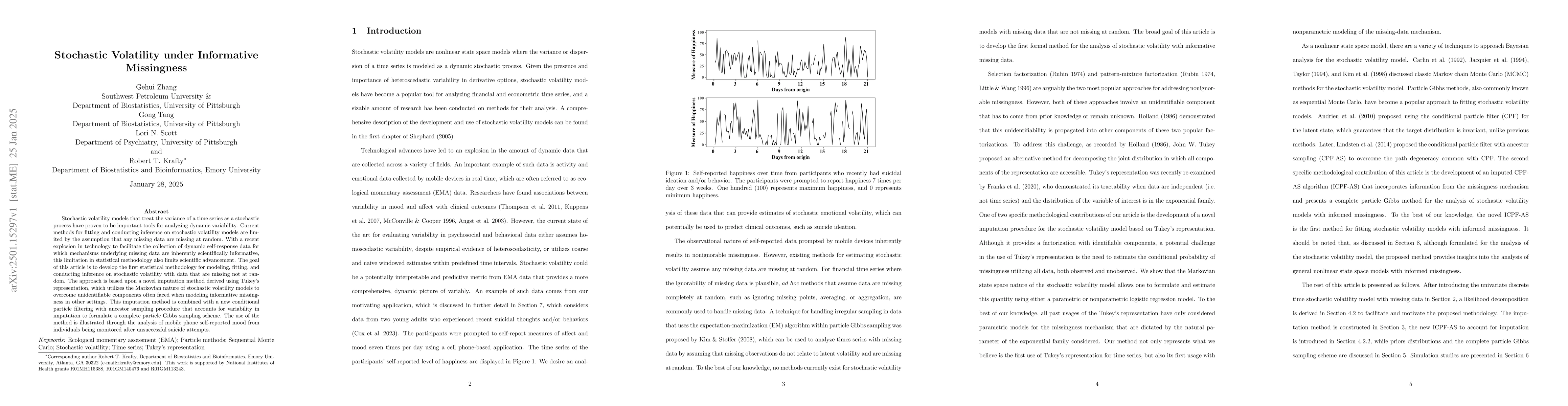 Thumbnail for Stochastic Volatility under Informative Missingness