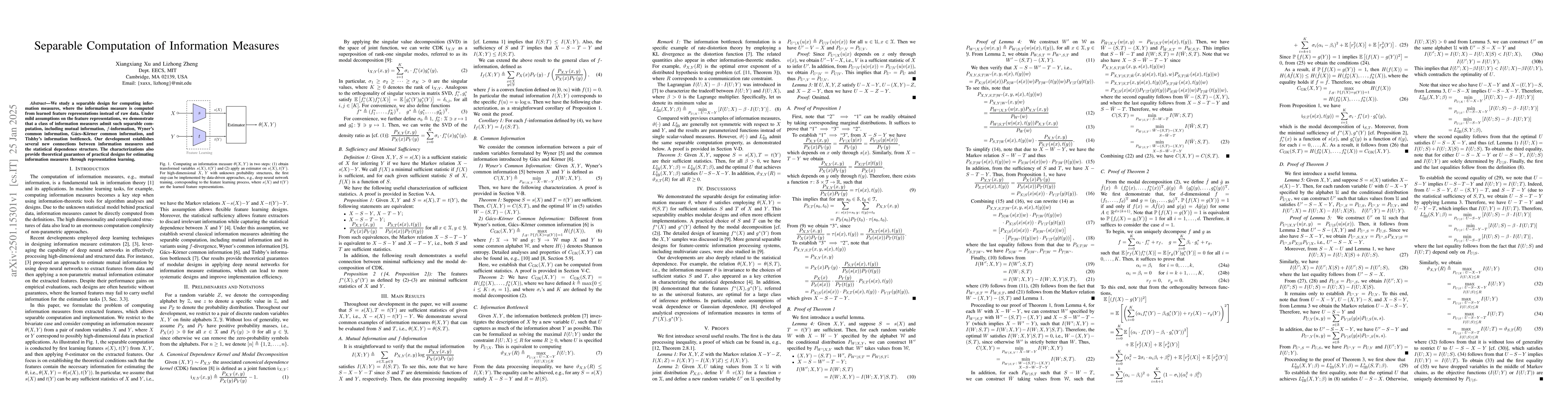 Thumbnail for Separable Computation of Information Measures