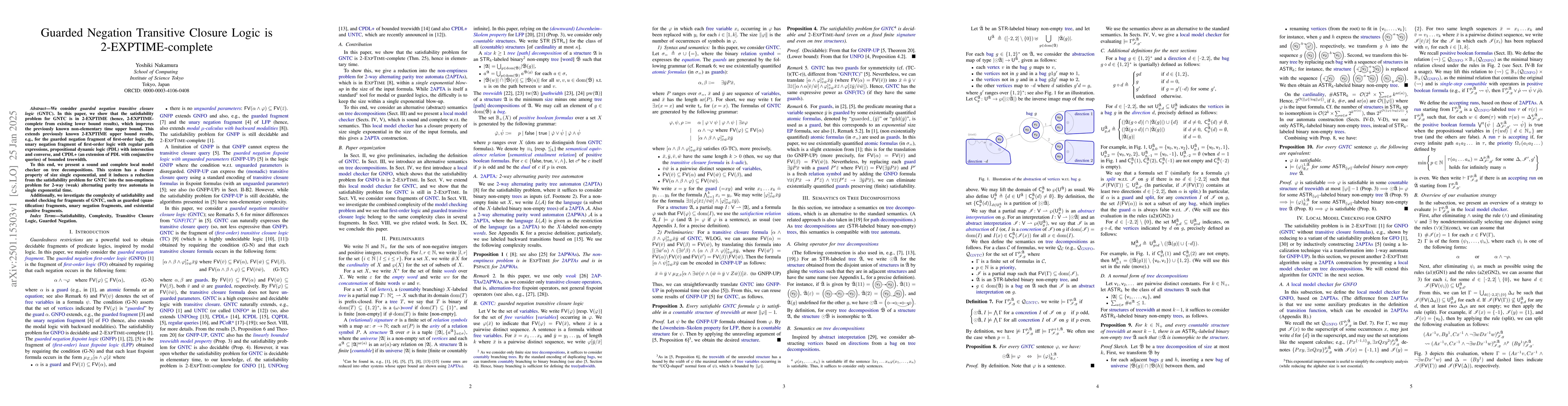 Thumbnail for Guarded Negation Transitive Closure Logic is 2-EXPTIME-complete