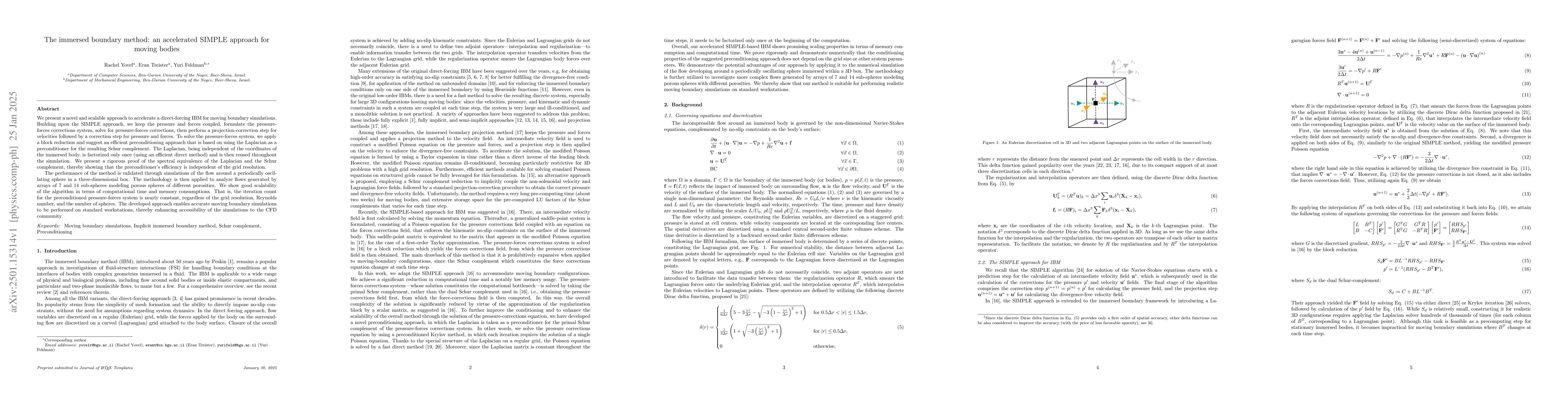 Thumbnail for The immersed boundary method: an accelerated SIMPLE approach for moving
  bodies