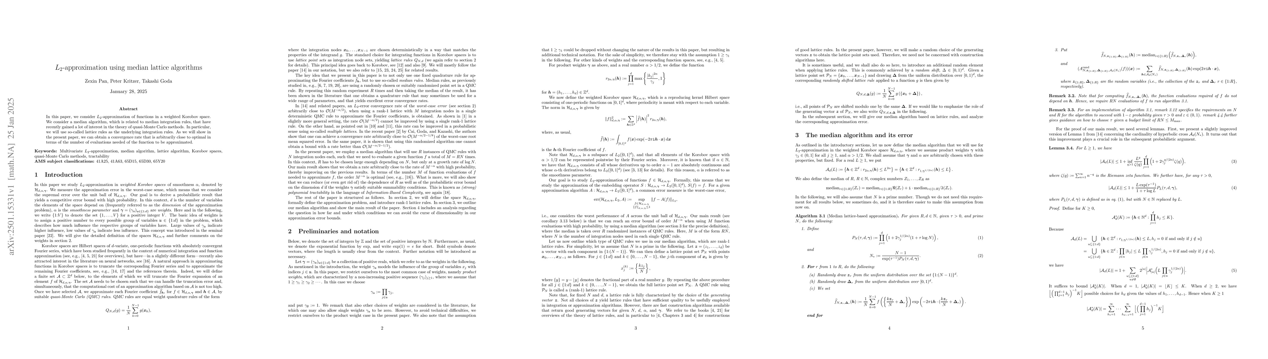 Thumbnail for $L_2$-approximation using median lattice algorithms