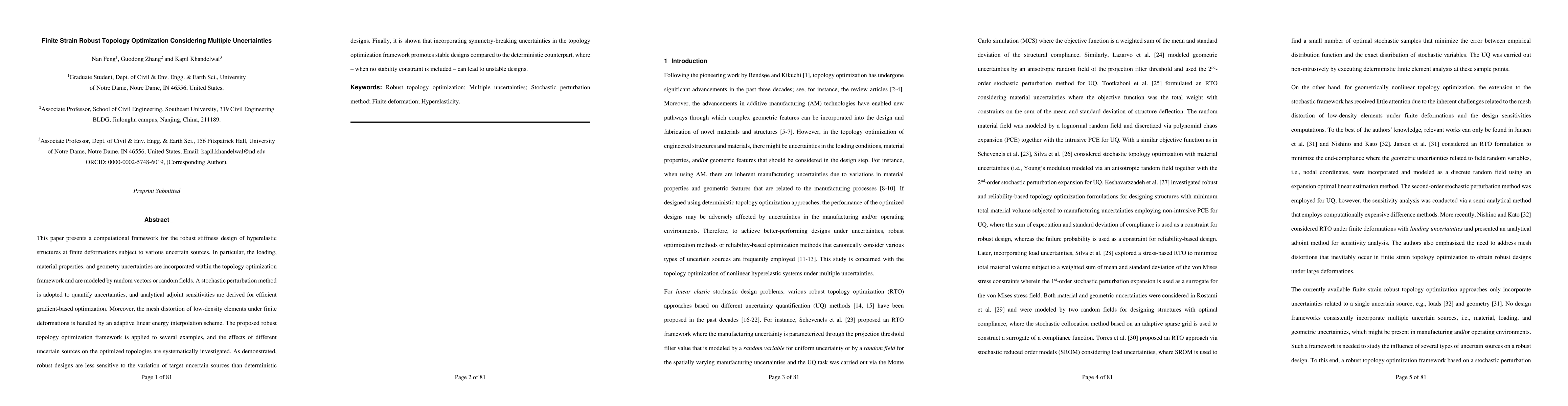 Thumbnail for Finite Strain Robust Topology Optimization Considering Multiple
  Uncertainties