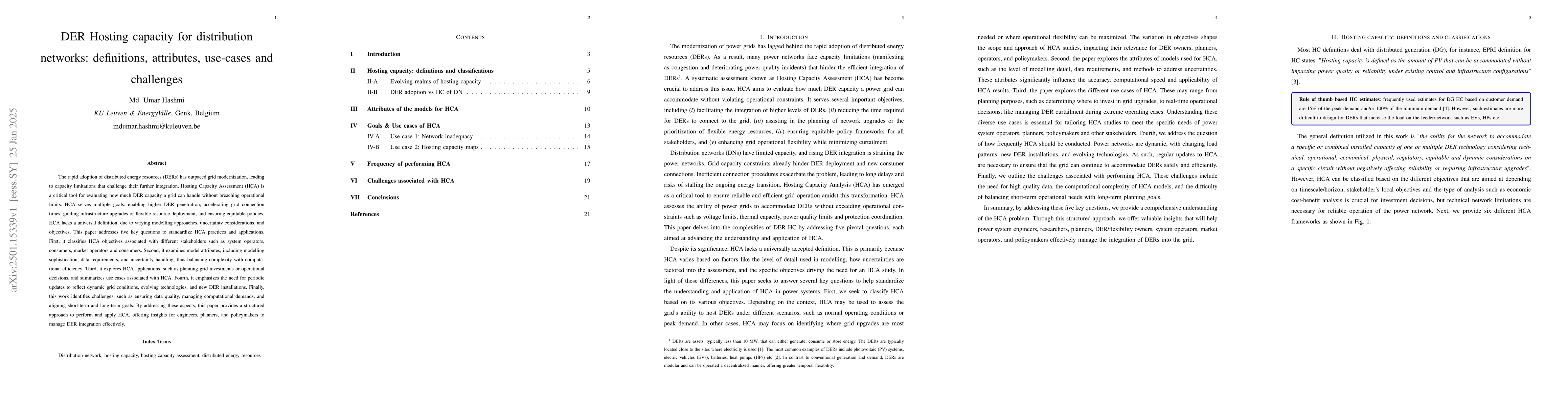 Thumbnail for DER Hosting capacity for distribution networks: definitions, attributes,
  use-cases and challenges
