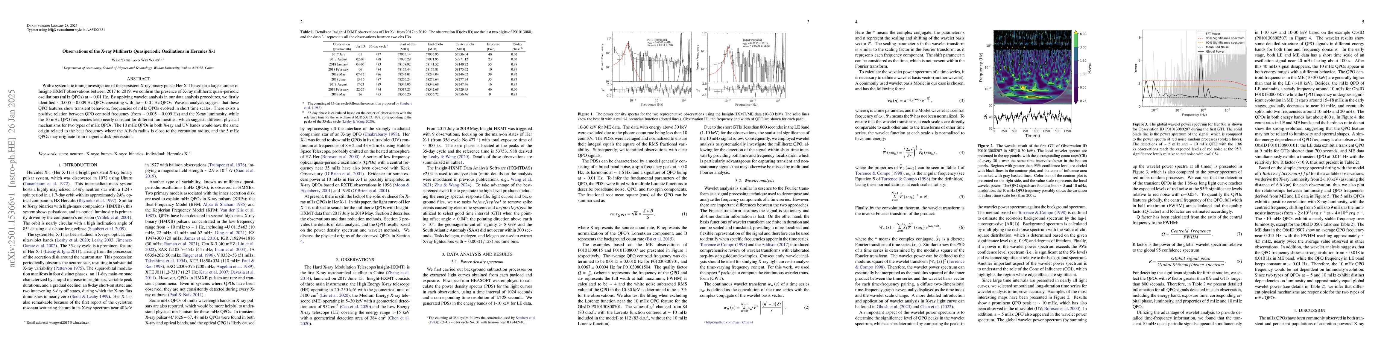 Thumbnail for Observations of the X-ray Millihertz Quasiperiodic Oscillations in
  Hercules X-1