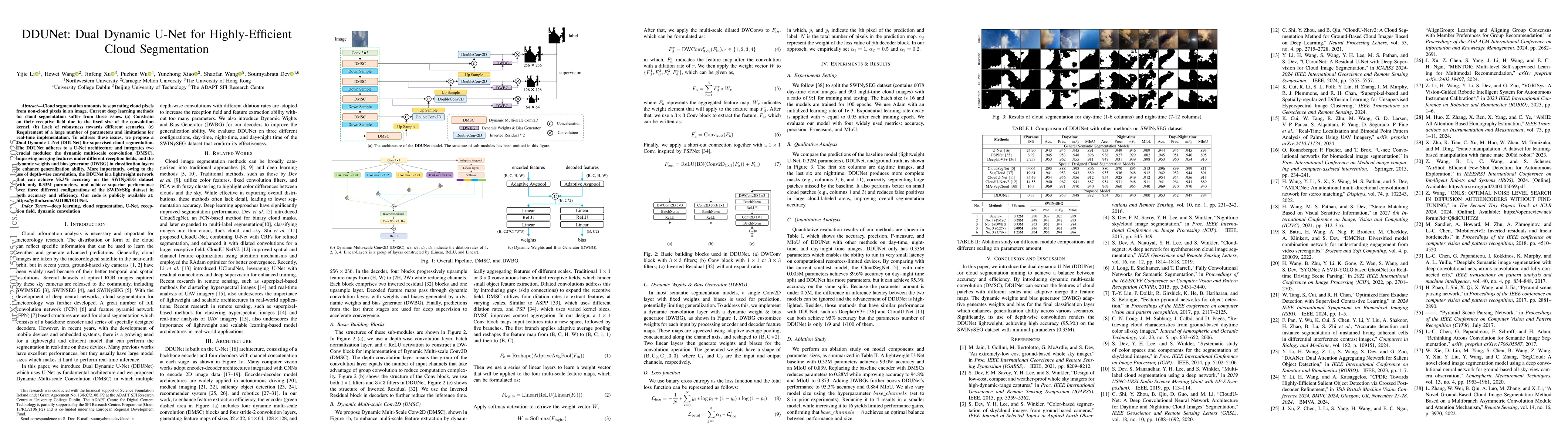 Thumbnail for DDUNet: Dual Dynamic U-Net for Highly-Efficient Cloud Segmentation