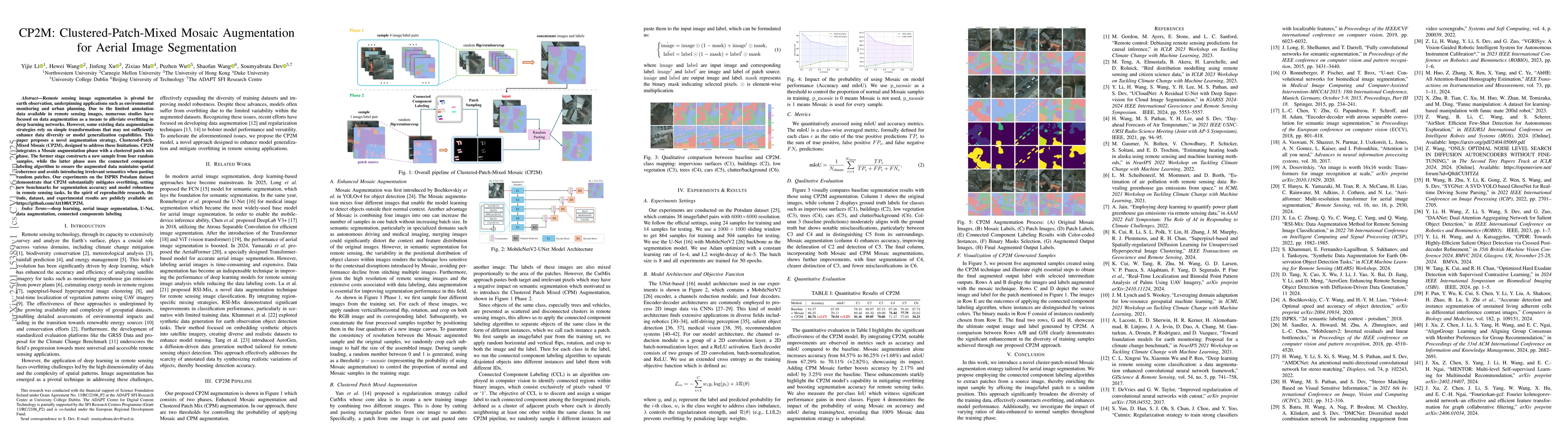 Thumbnail for CP2M: Clustered-Patch-Mixed Mosaic Augmentation for Aerial Image
  Segmentation