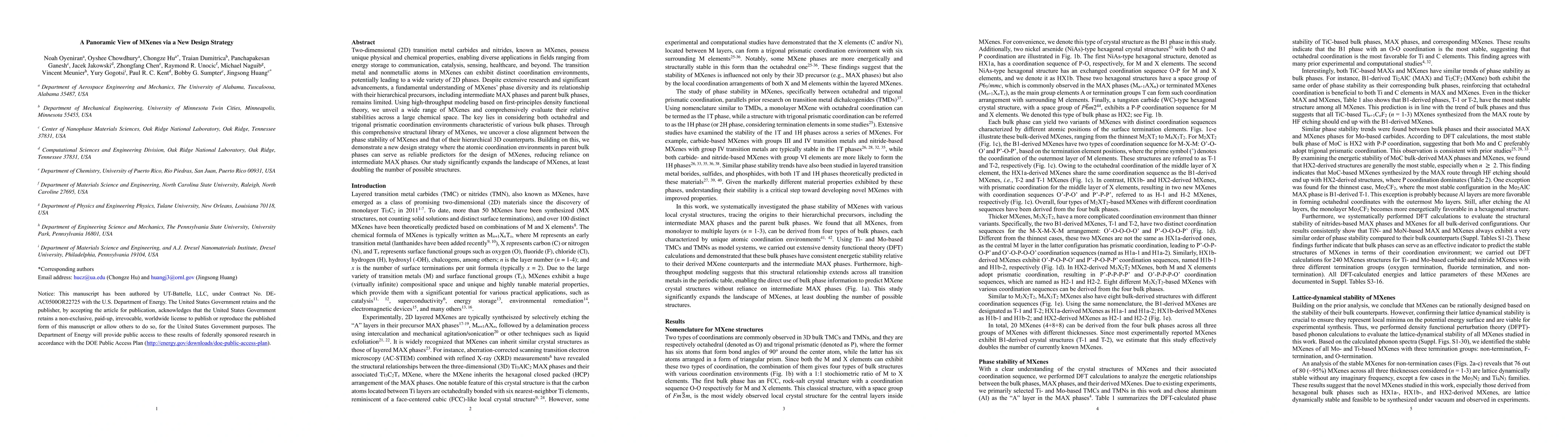 Thumbnail for A Panoramic View of MXenes via a New Design Strategy
