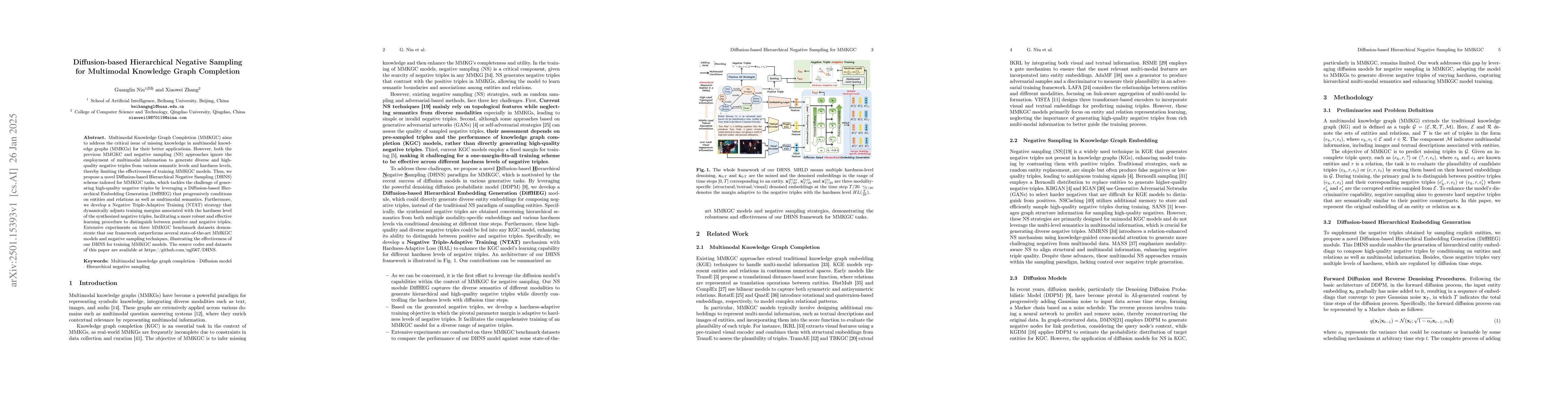 Thumbnail for Diffusion-based Hierarchical Negative Sampling for Multimodal Knowledge
  Graph Completion