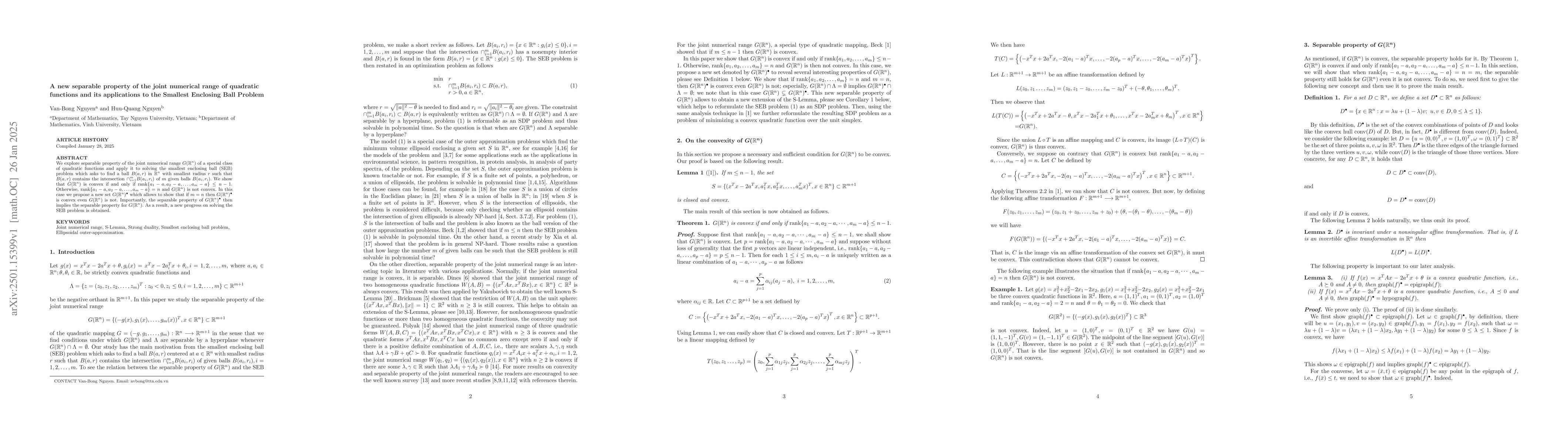 Thumbnail for A new separable property of the joint numerical range of quadratic
  functions and its applications to the Smallest Enclosing Ball Problem