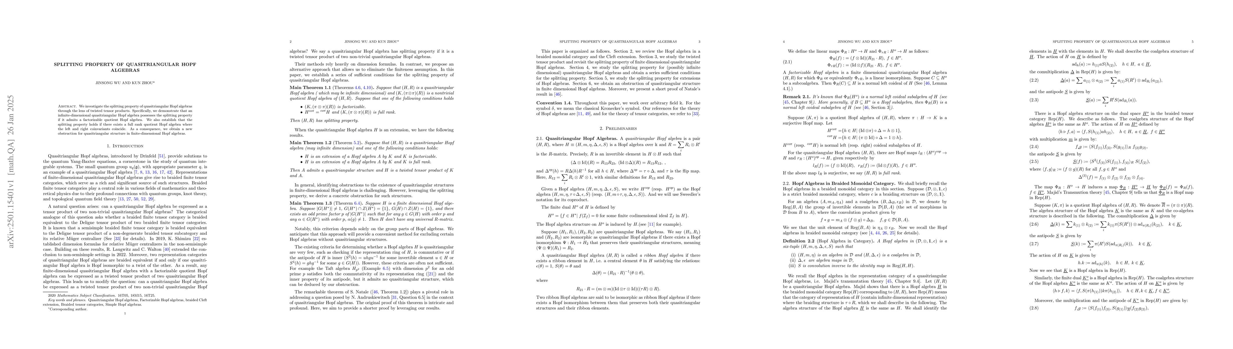 Thumbnail for Splitting Property of quasitriangular Hopf algebras
