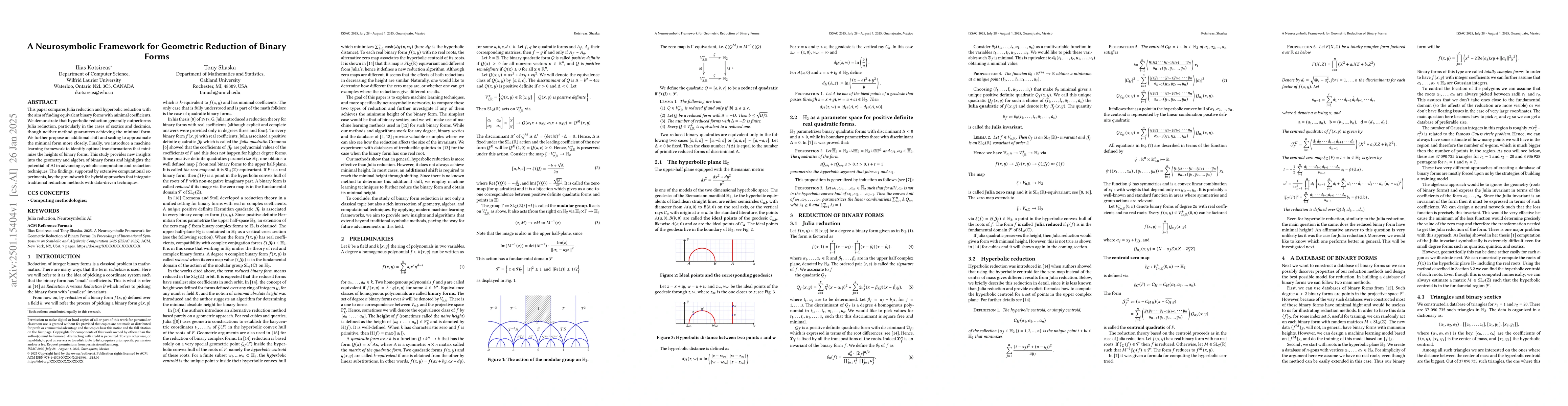 Thumbnail for A Neurosymbolic Framework for Geometric Reduction of Binary Forms