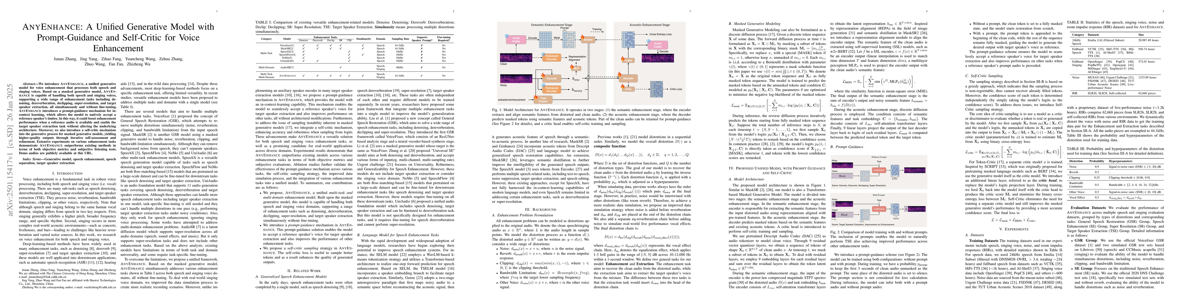 Thumbnail for AnyEnhance: A Unified Generative Model with Prompt-Guidance and
  Self-Critic for Voice Enhancement