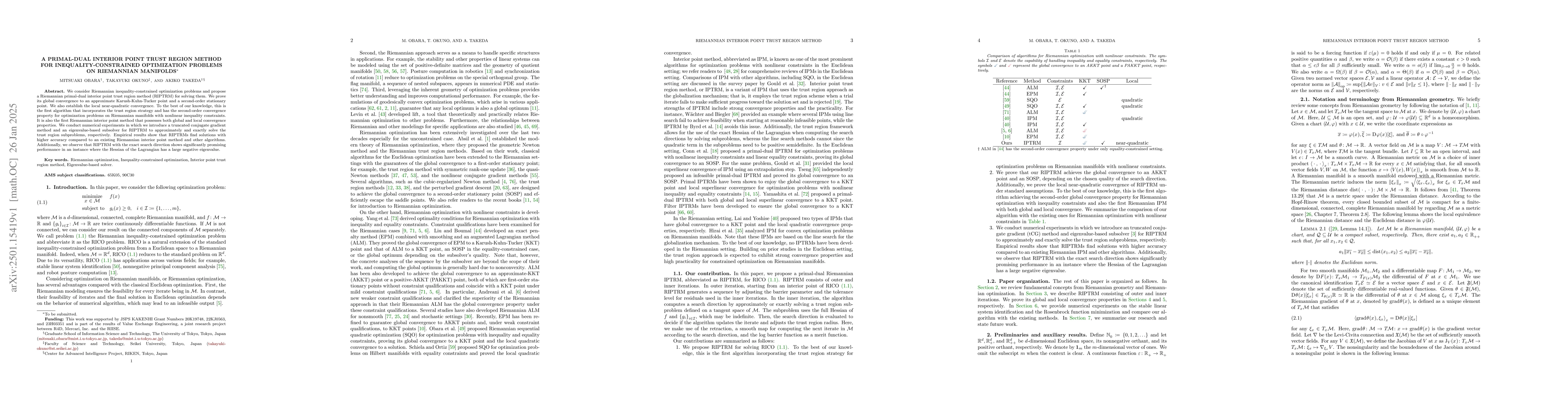 Thumbnail for A primal-dual interior point trust region method for
  inequality-constrained optimization problems on Riemannian manifolds