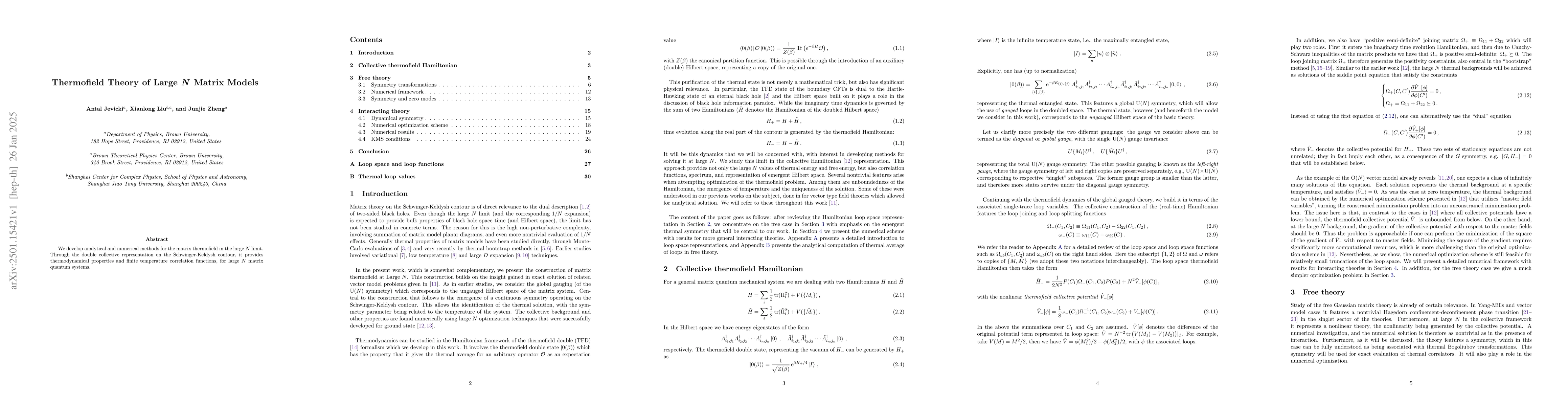 Thumbnail for Thermofield Theory of Large $N$ Matrix Models