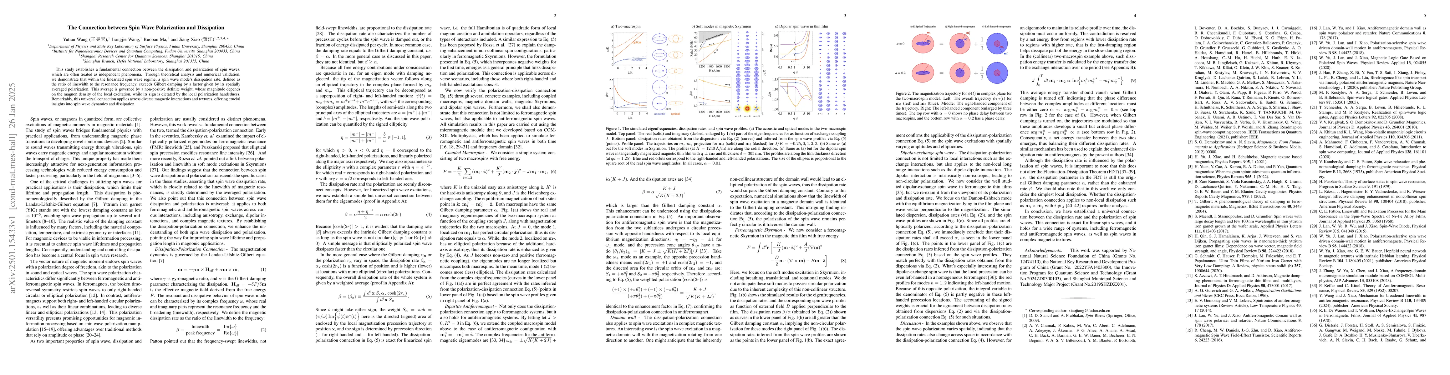 Thumbnail for The Connection between Spin Wave Polarization and Dissipation