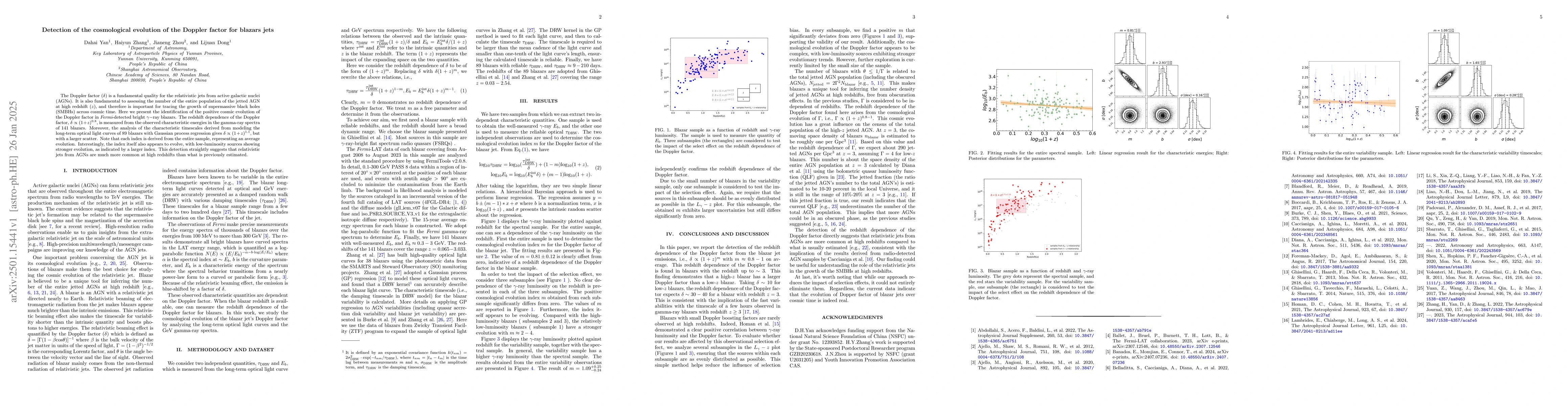 Thumbnail for Detection of the cosmological evolution of the Doppler factor for
  blazars jets