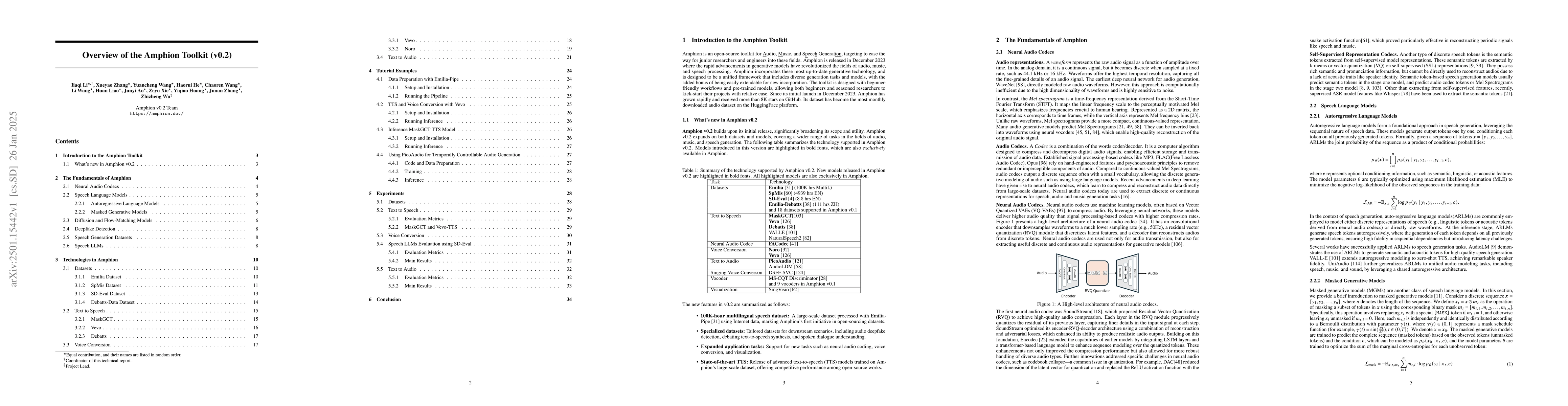 Thumbnail for Overview of the Amphion Toolkit (v0.2)