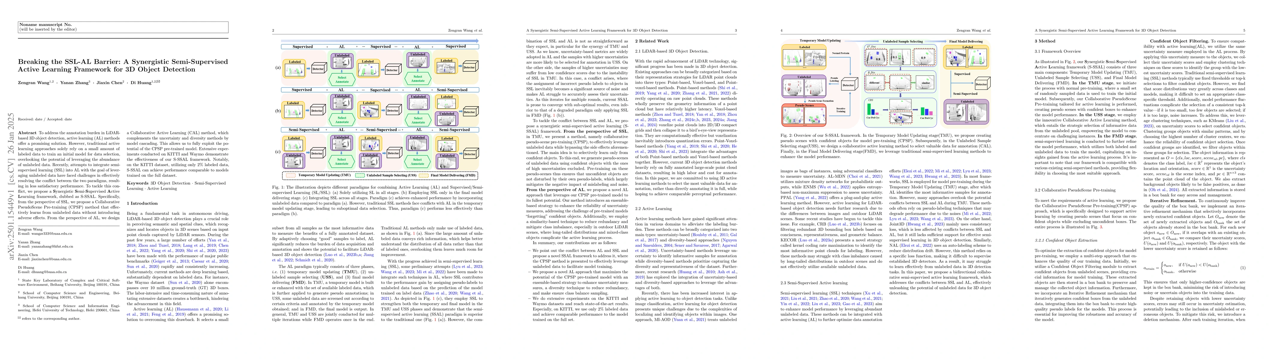 Thumbnail for Breaking the SSL-AL Barrier: A Synergistic Semi-Supervised Active
  Learning Framework for 3D Object Detection