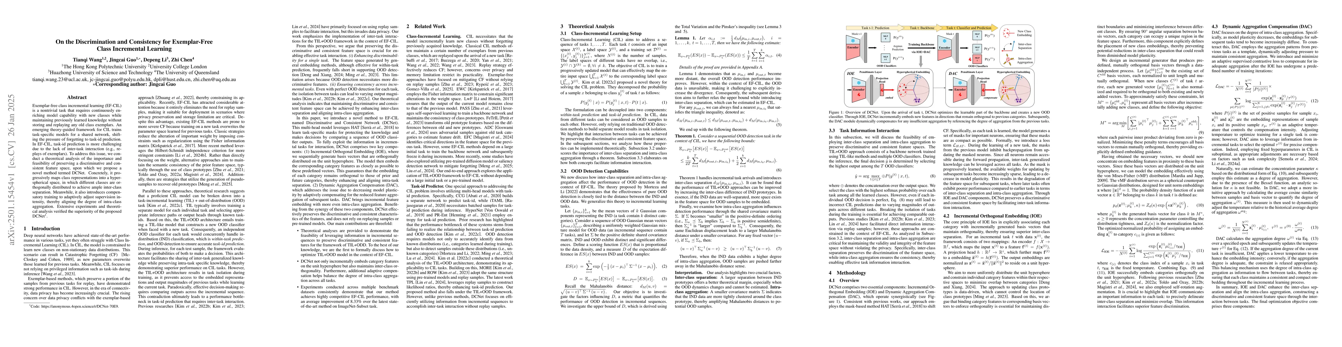 Thumbnail for On the Discrimination and Consistency for Exemplar-Free Class
  Incremental Learning
