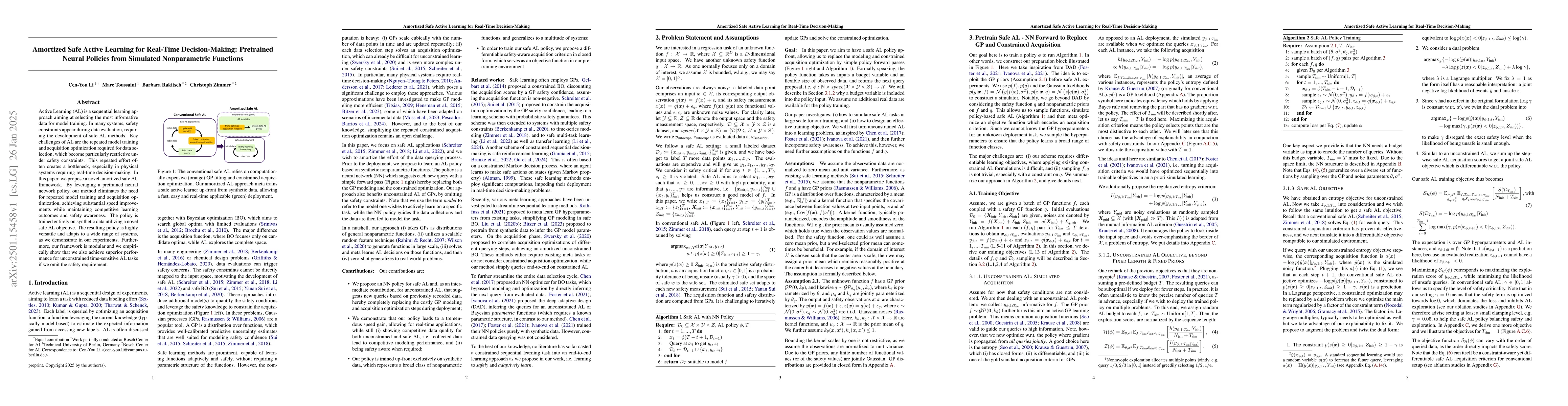 Thumbnail for Amortized Safe Active Learning for Real-Time Decision-Making: Pretrained
  Neural Policies from Simulated Nonparametric Functions