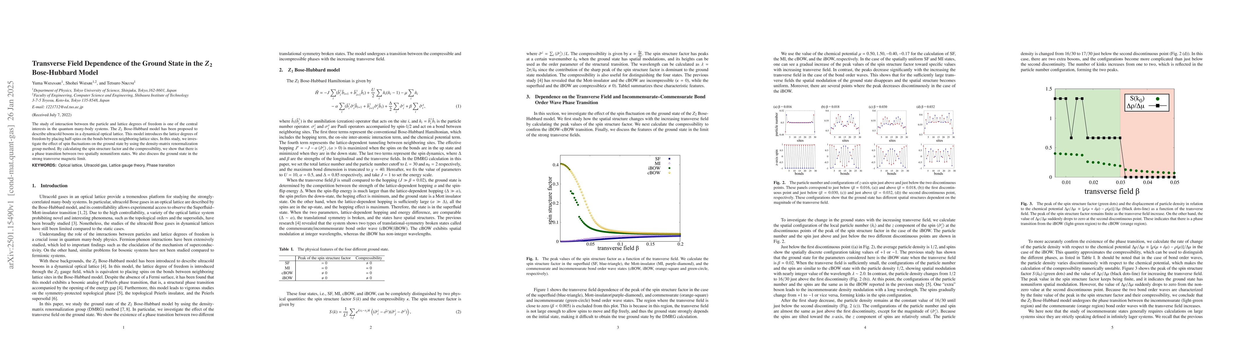Thumbnail for Transverse Field Dependence of the Ground State in the Z2 Bose-Hubbard
  Model