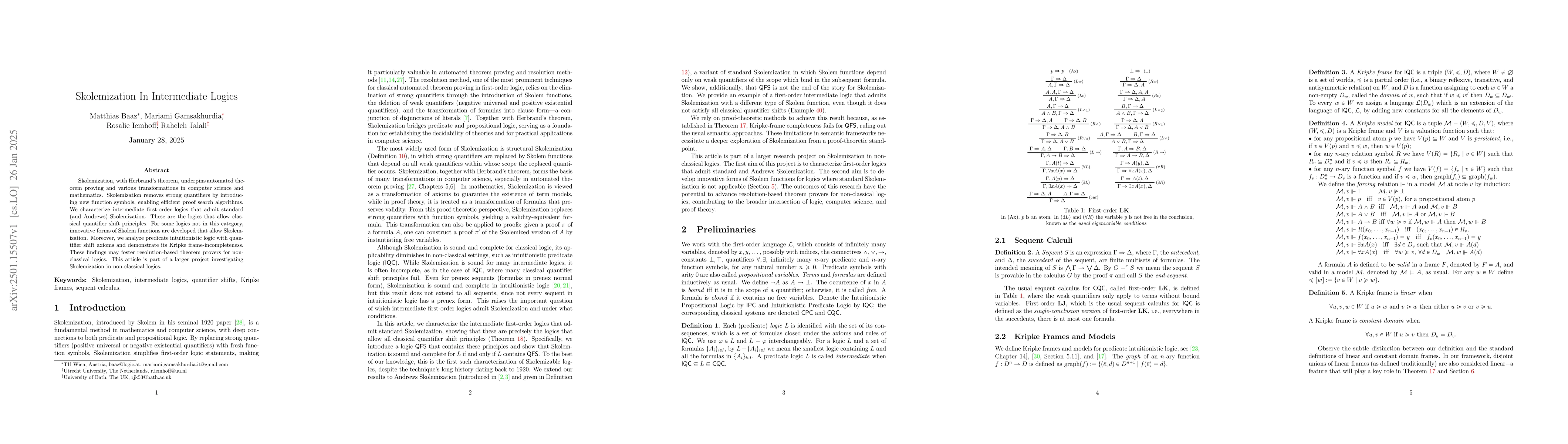 Thumbnail for Skolemization In Intermediate Logics