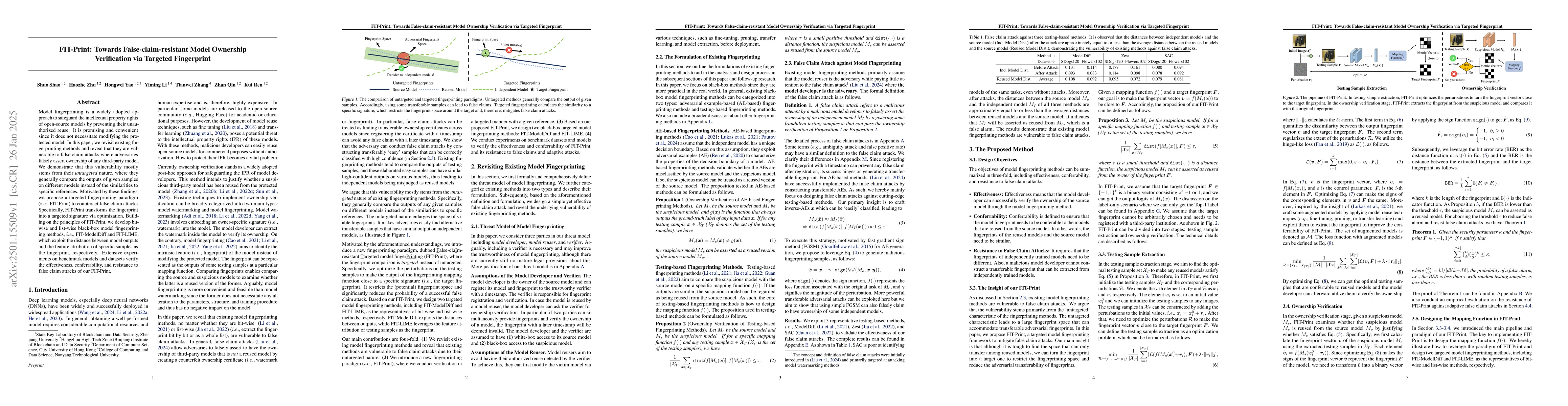 Thumbnail for FIT-Print: Towards False-claim-resistant Model Ownership Verification
  via Targeted Fingerprint