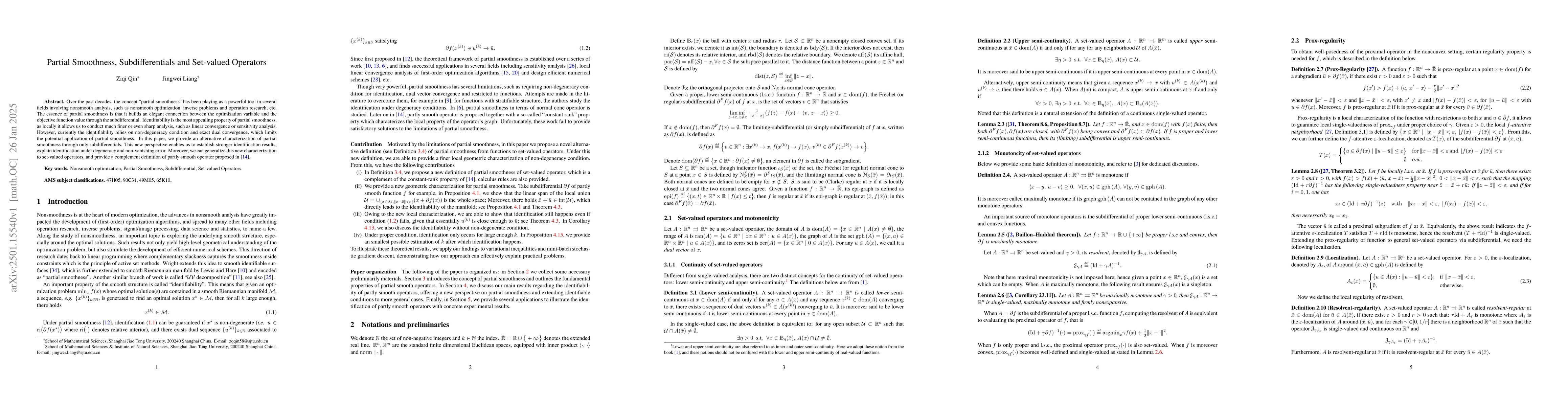Thumbnail for Partial Smoothness, Subdifferentials and Set-valued Operators