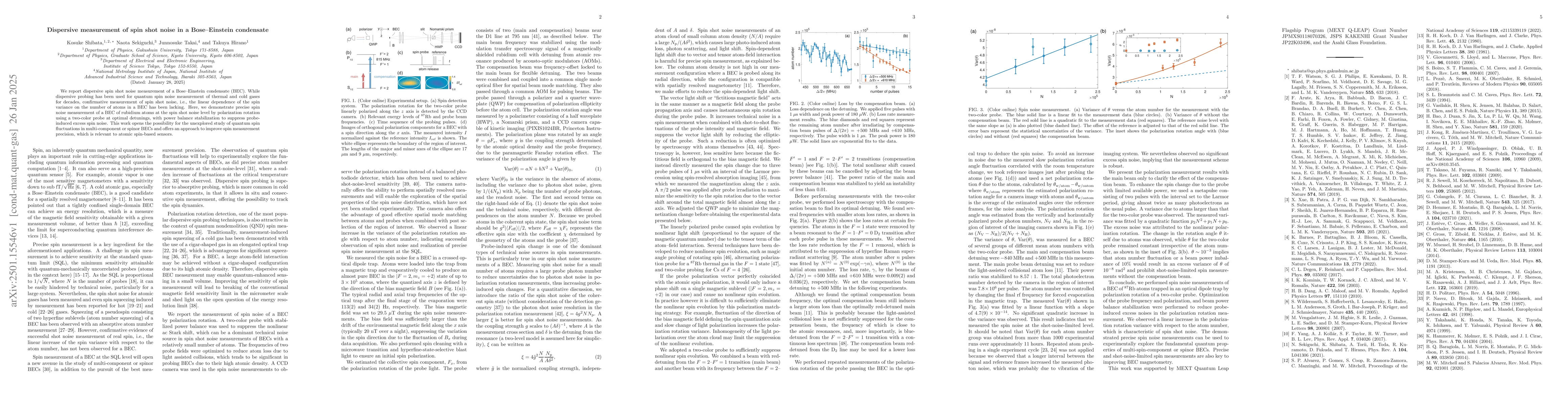 Thumbnail for Dispersive measurement of spin shot noise in a Bose--Einstein condensate